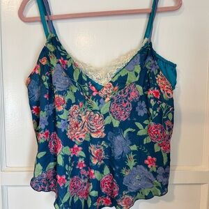 Free People Floral Camisole with Lace Trim